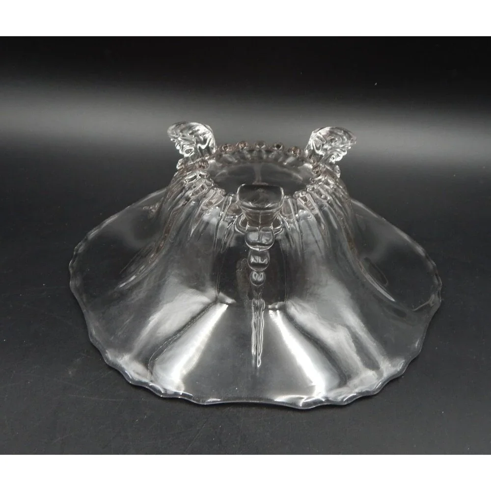 New Martinsville Radiance Clear Three Toed Footed Serving Bowl 10 3/4 Console